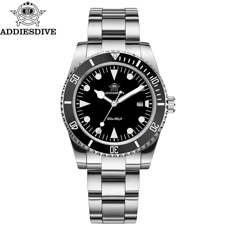 ADDIESDIVE Luxury Men's Diver Watch — Ceramic Bezel & Luminous Quartz