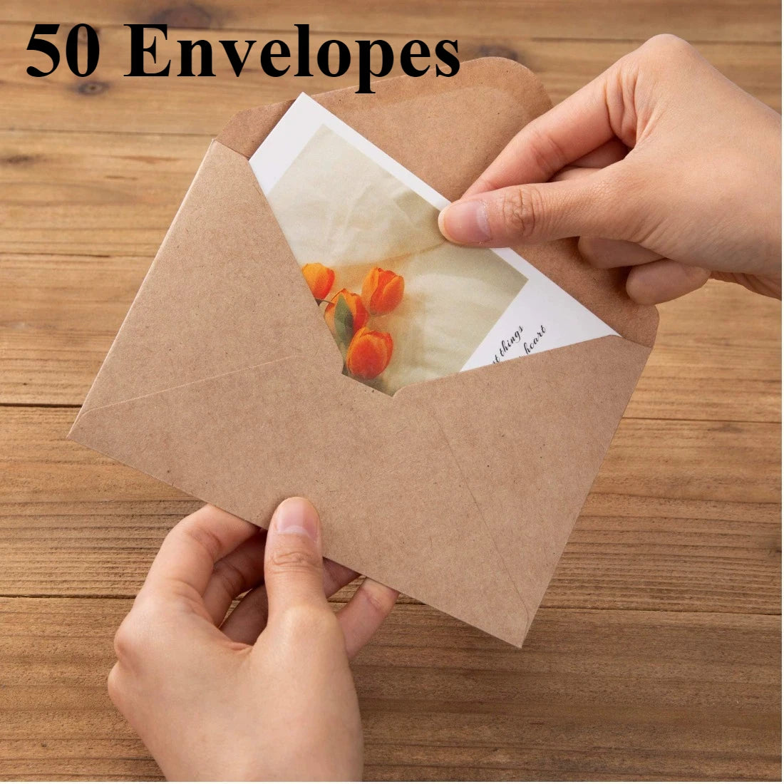 Kraft Paper Mini Envelopes — Self-Seal Small Envelopes for Gift Cards & Notes
