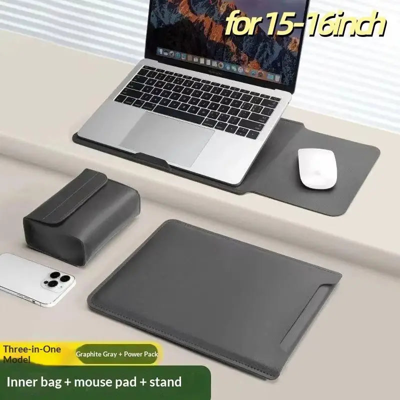 SAFENH 3-in-1 Laptop Sleeve Set — Ergonomic Stand & Mouse Pad Case