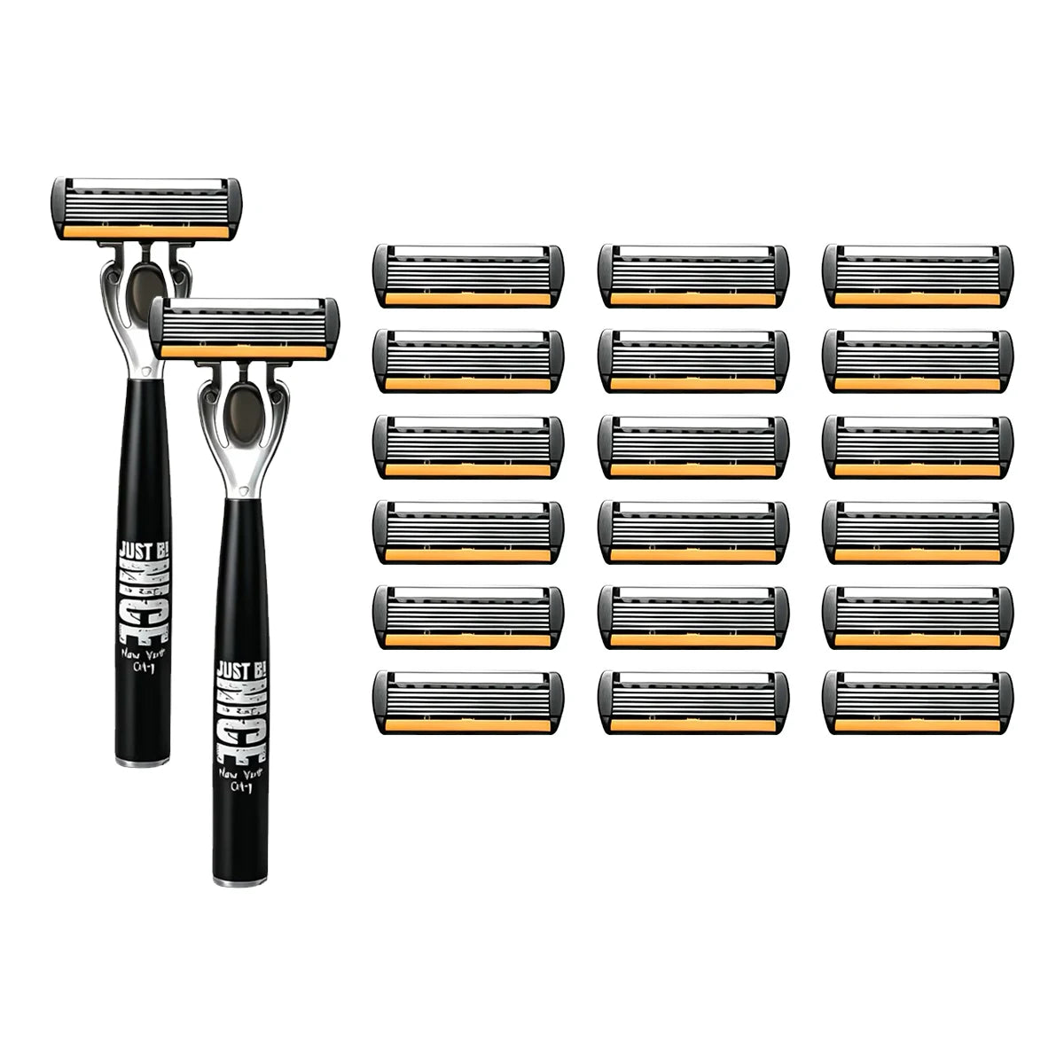Men's Manual Safety Razor Set — 6-Layer Stainless Steel Blades with Aloe Vera