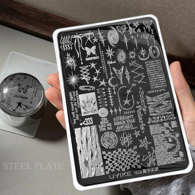Stainless Steel Nail Stamping Plates — Precision Pattern Transfer Tool