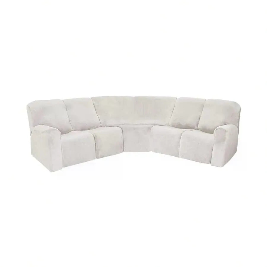 Velvet L-Shape Sofa Cover — Stretch Sectional Slipcover for Corner Couches