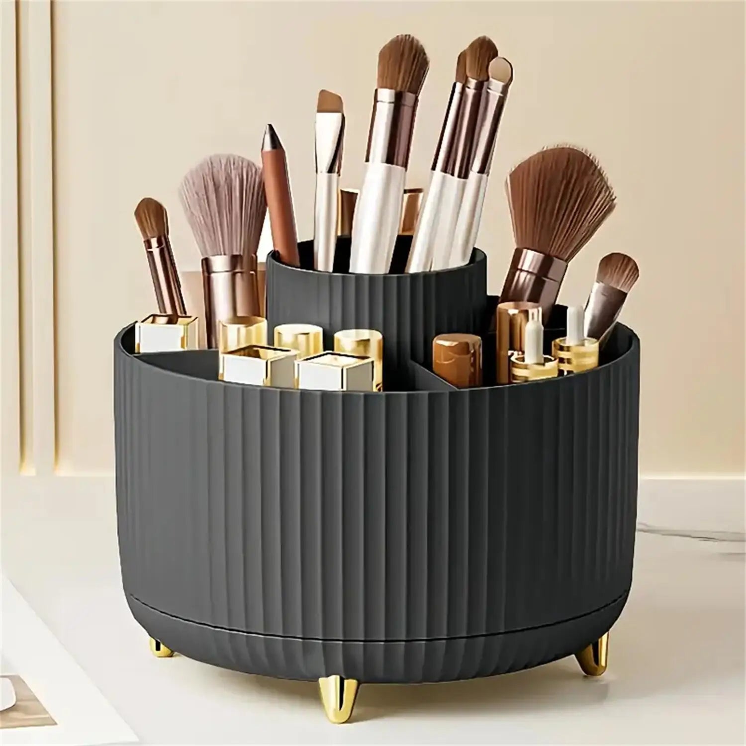 360° Rotating Makeup Organizer — Multi-Functional Cosmetic Storage Holder