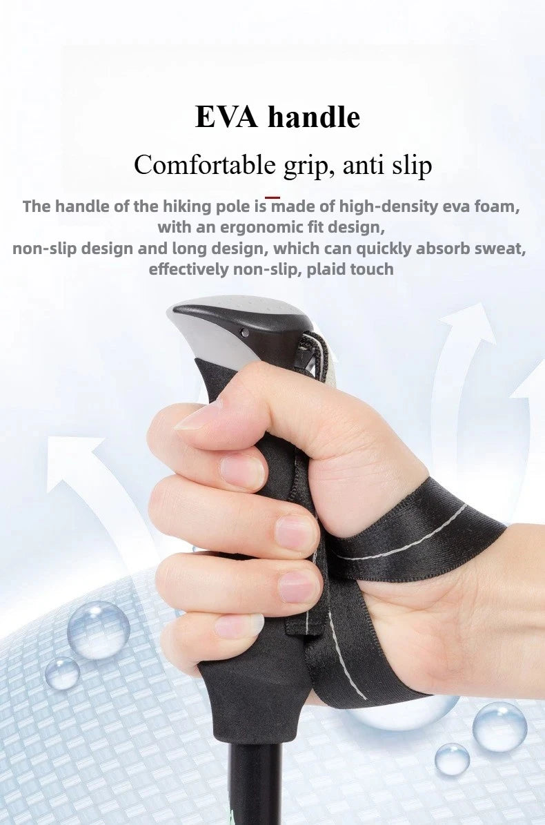 Aluminum Alloy Folding Hiking Stick — Lightweight Retractable Walking Pole