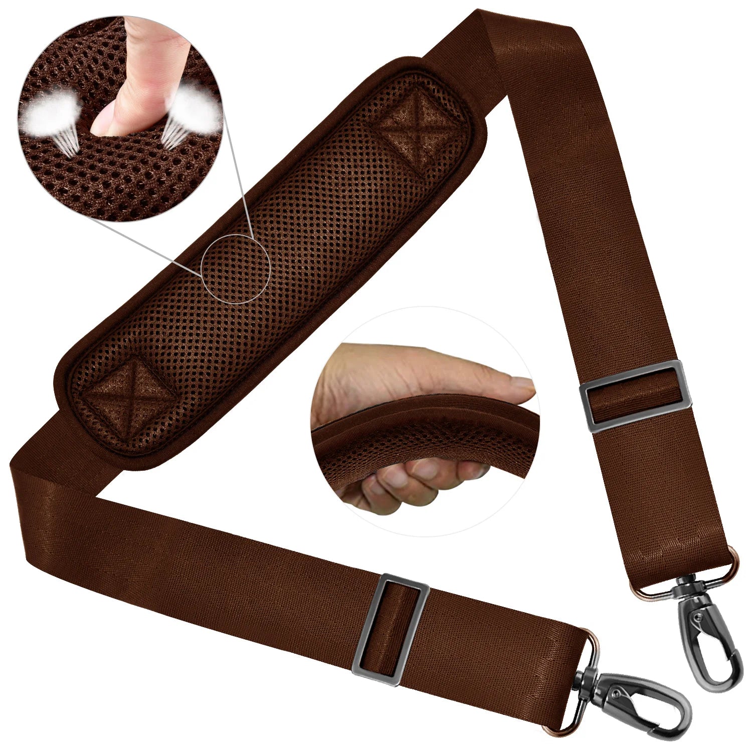 Universal Adjustable Shoulder Strap — Padded Crossbody Replacement Strap