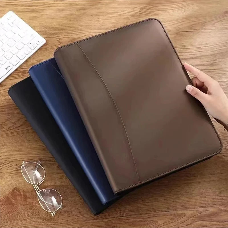 Folderix Multifunctional Leather Business Portfolio — A4 Document Organizer