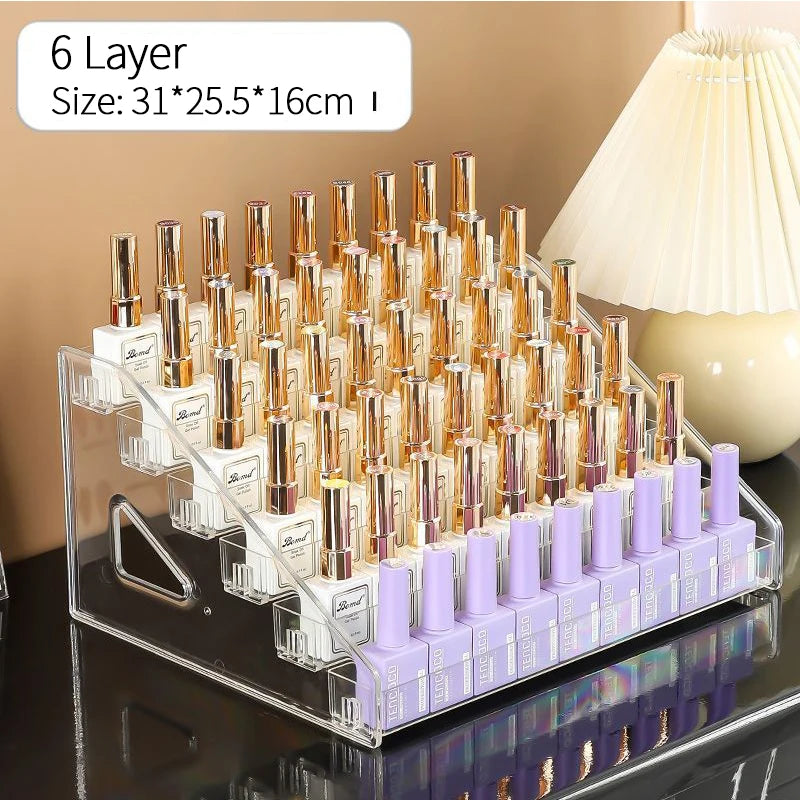 Acrylic Nail Polish Display Organizer — Multi-Layer Cosmetic & Jewelry Rack