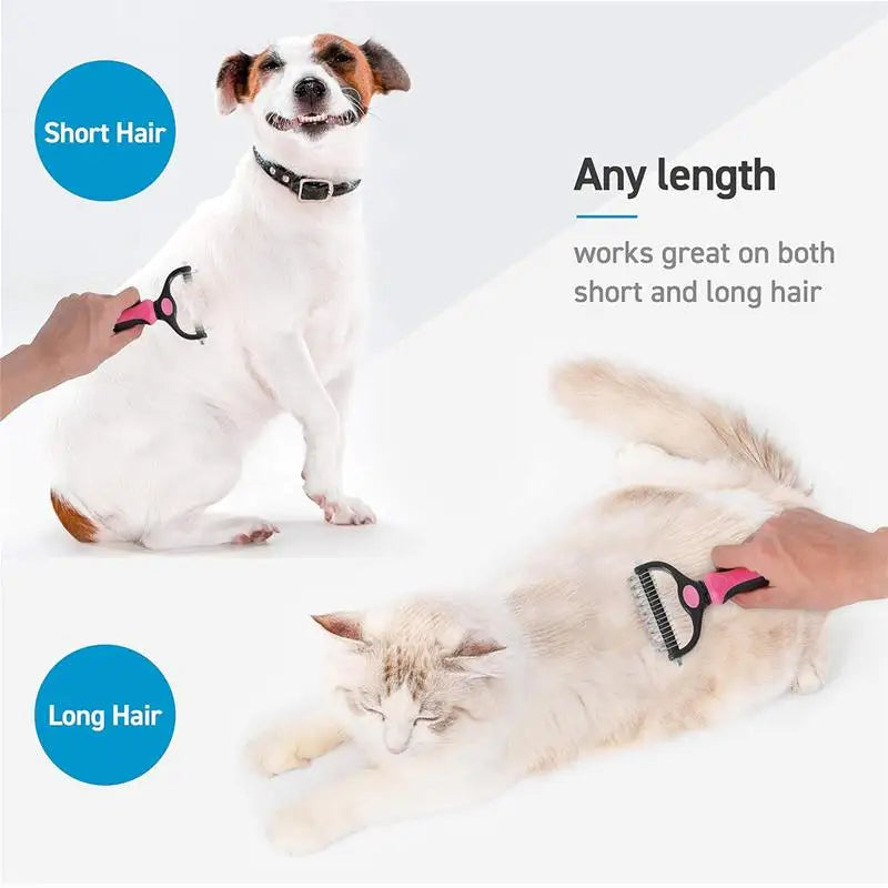 Pet Deshedding Brush — Professional Fur Remover & Knot Cutter