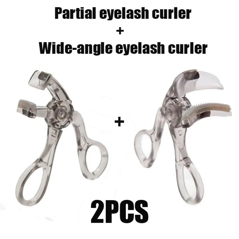 Dual-Type Eyelash Curler with Comb — Wide and Partial Clip Options
