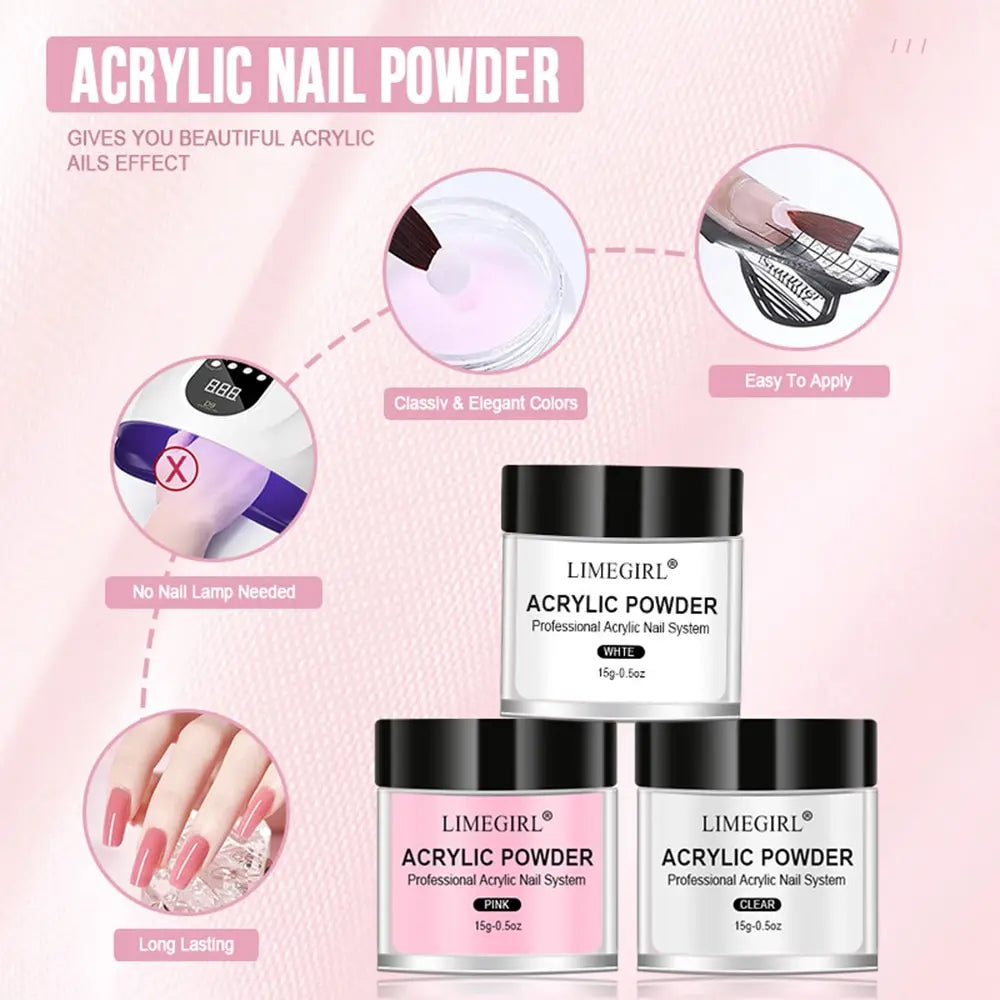 Limegirl Acrylic Nail Kit — Professional Extension & 3D Design Set
