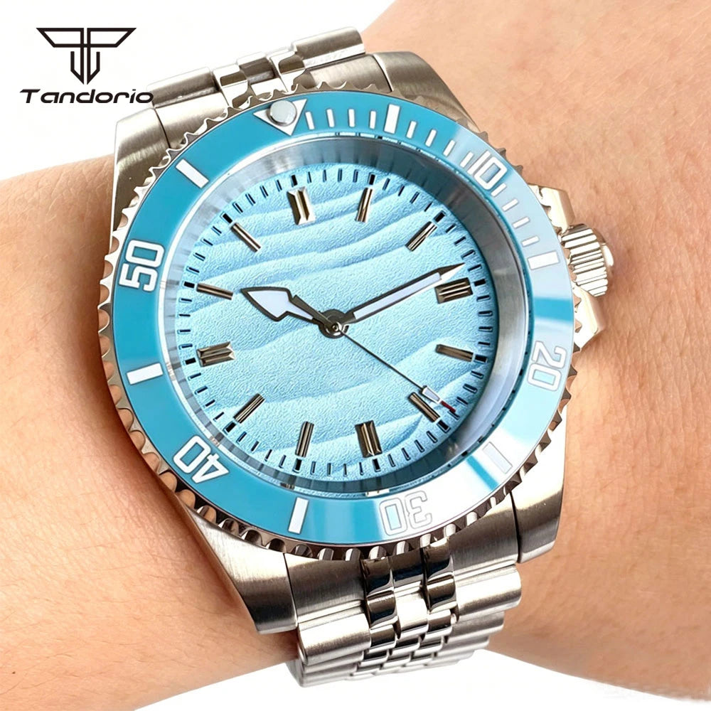 Tandorio Men's Automatic Watch — 40mm Stainless Steel with Sand Dune Dial