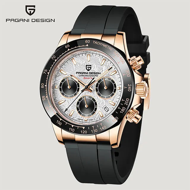 PAGANI DESIGN Men's Quartz Chronograph — Ceramic Bezel & Sapphire Glass Watch