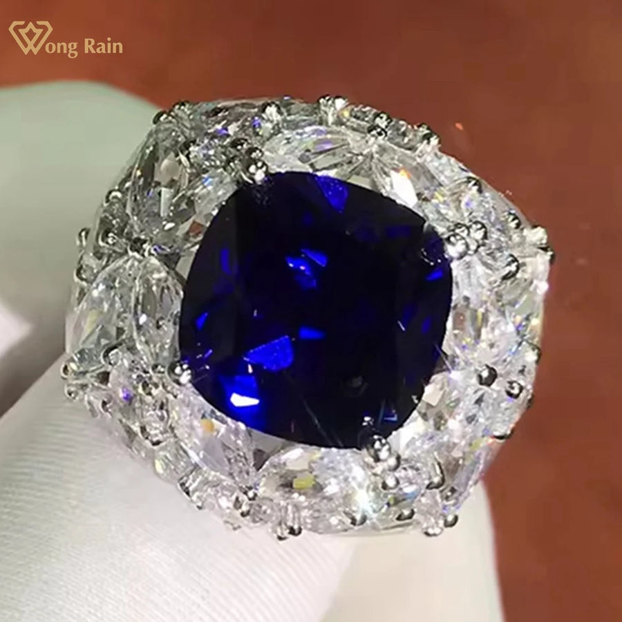 Wong Rain Sapphire Cocktail Ring — 925 Sterling Silver Vintage Style