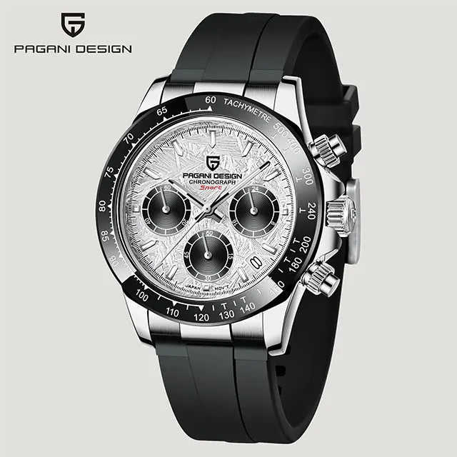 PAGANI DESIGN Men's Quartz Chronograph — Ceramic Bezel & Sapphire Glass Watch