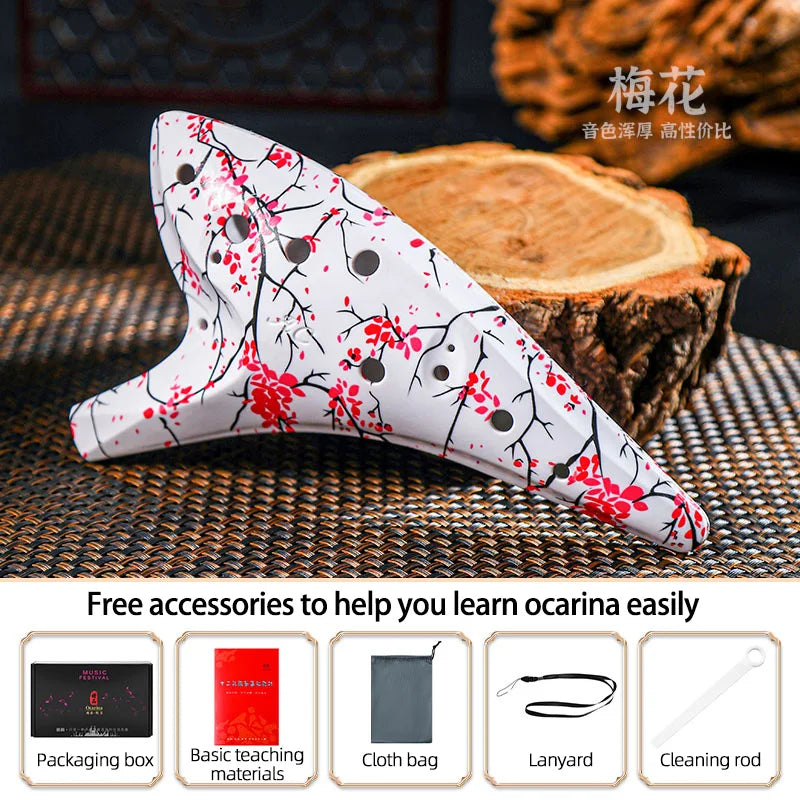 12-Hole Resin Ocarina — Beginner Friendly Musical Instrument, Ac Key