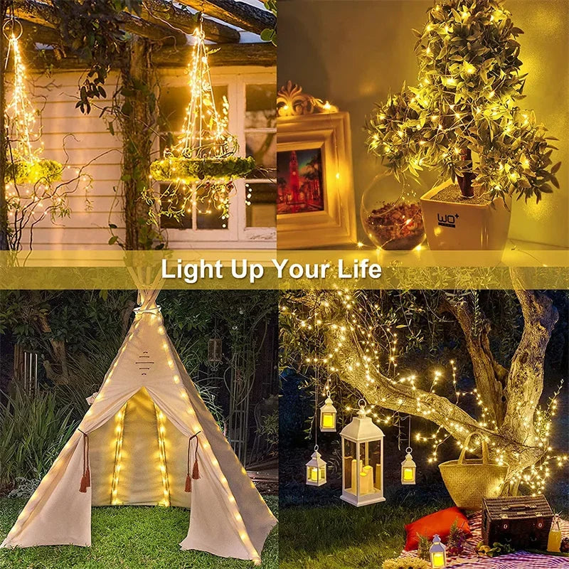 OKAL RED EAST Solar LED String Lights — Waterproof Fairy Lights for Garden & Patio