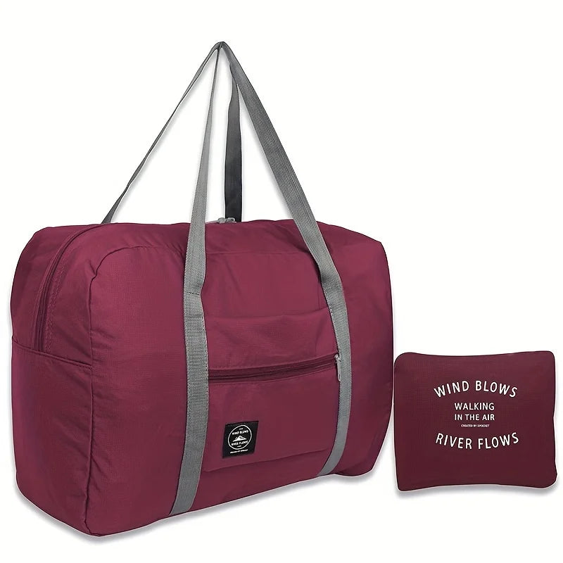 Foldable Travel Duffel Bag — Lightweight 25L Weekender with Trolley Sleeve