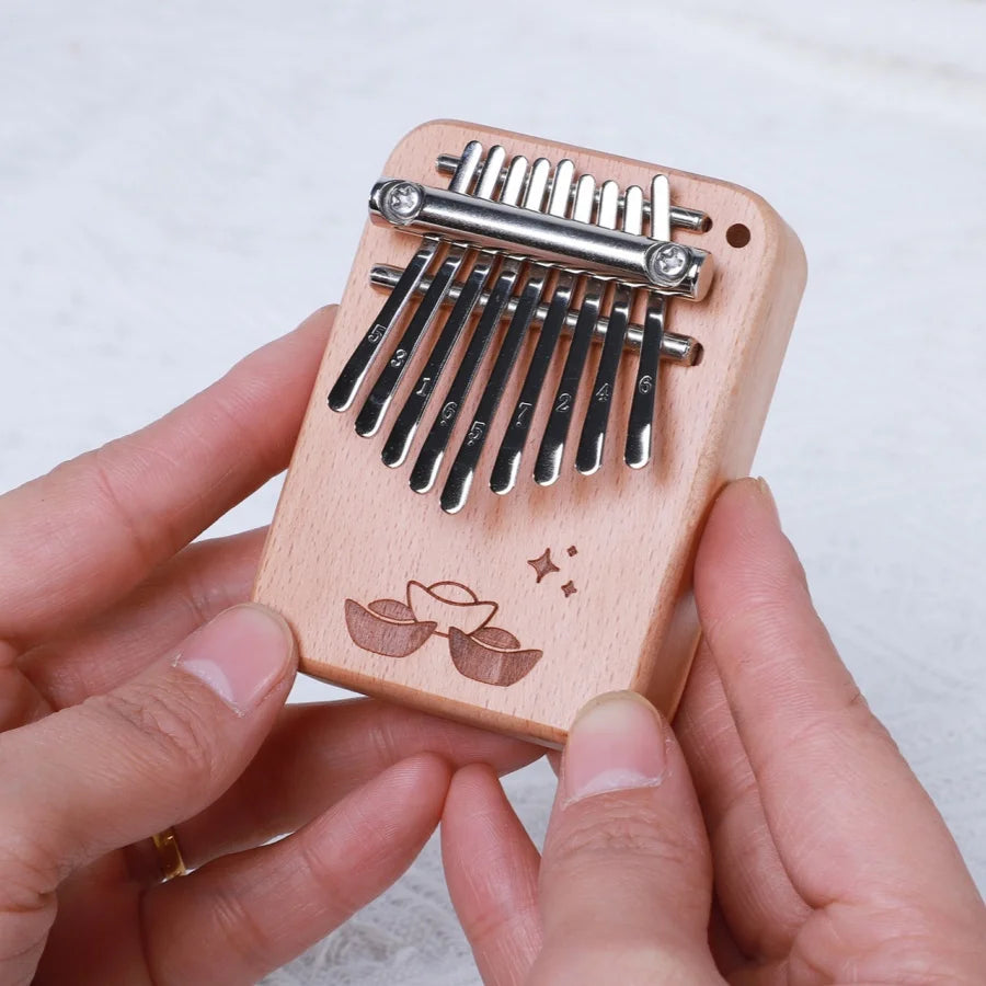 9 Key Wooden Thumb Piano — Portable Mini Finger Instrument for Beginners