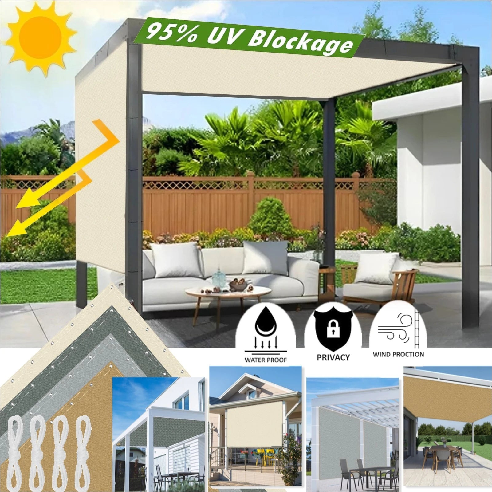 Waterproof Shade Sail — UV Block Outdoor Canopy for Patio & Garden