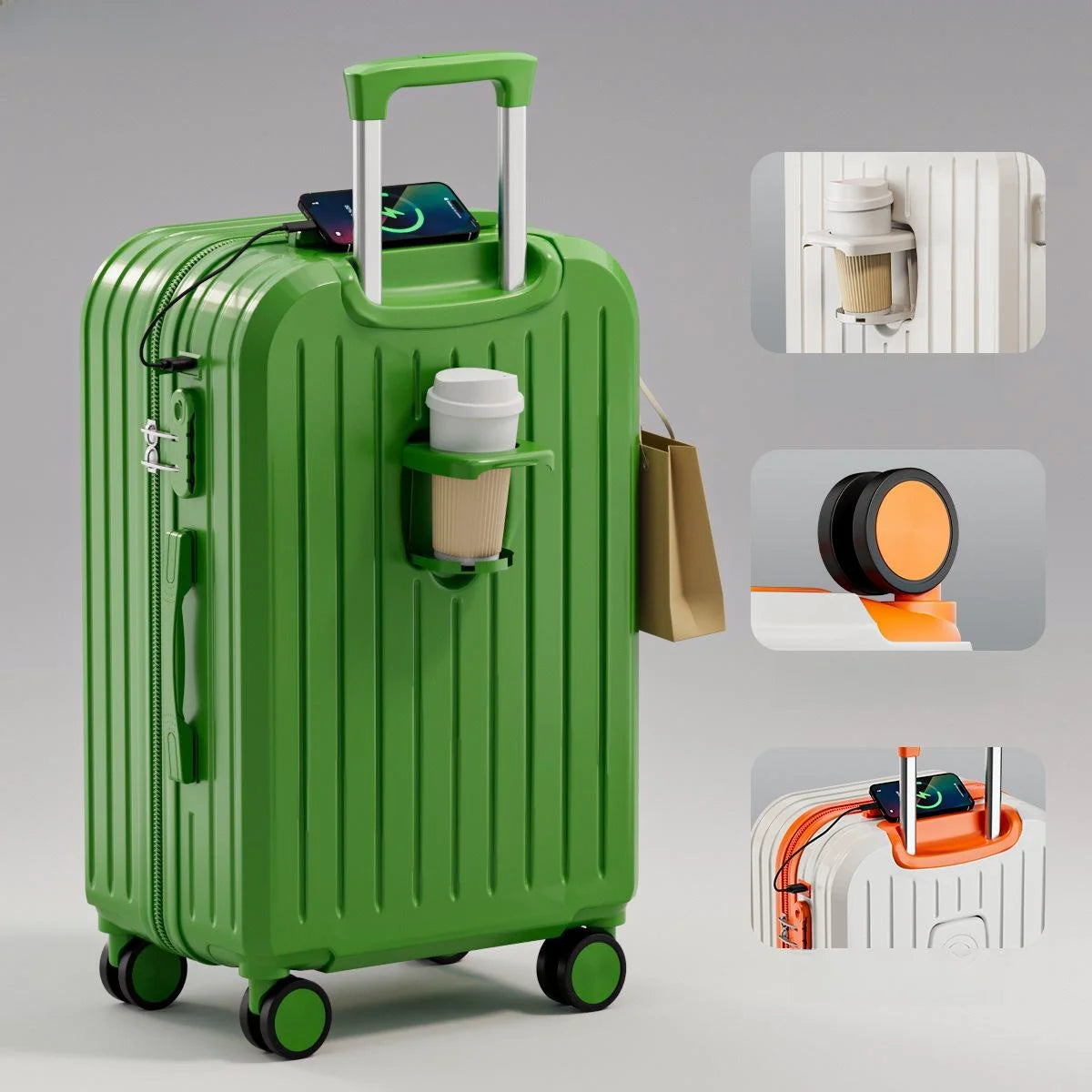 Durable ABS+PC Travel Suitcase — Silent Wheels & Password Lock