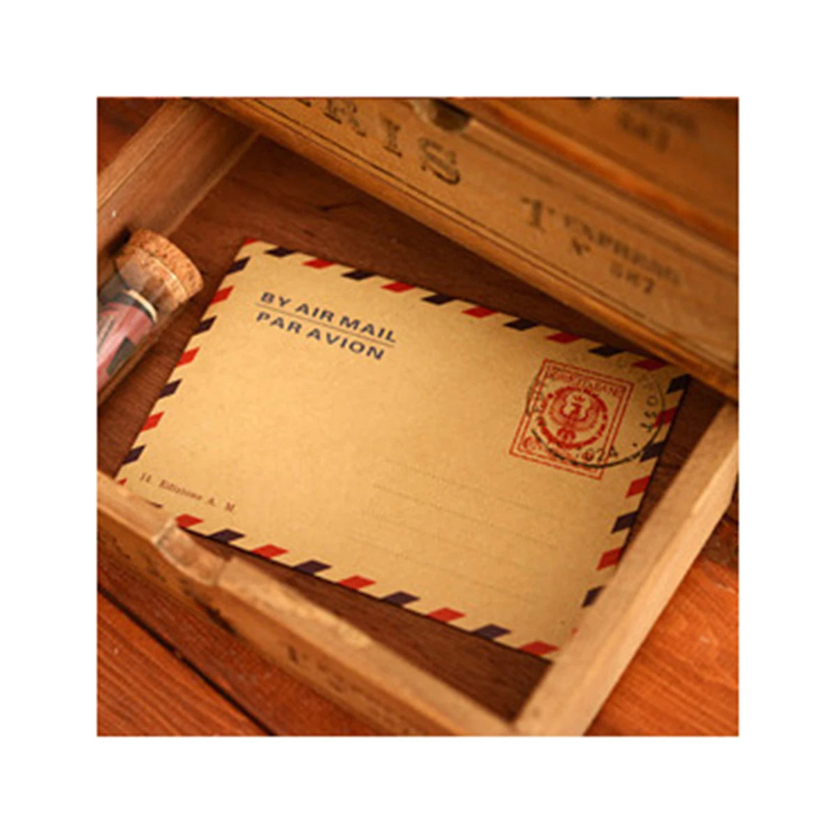 Retro Kraft Paper Envelopes — Vintage Patterned Stationery Set, 10 Pieces