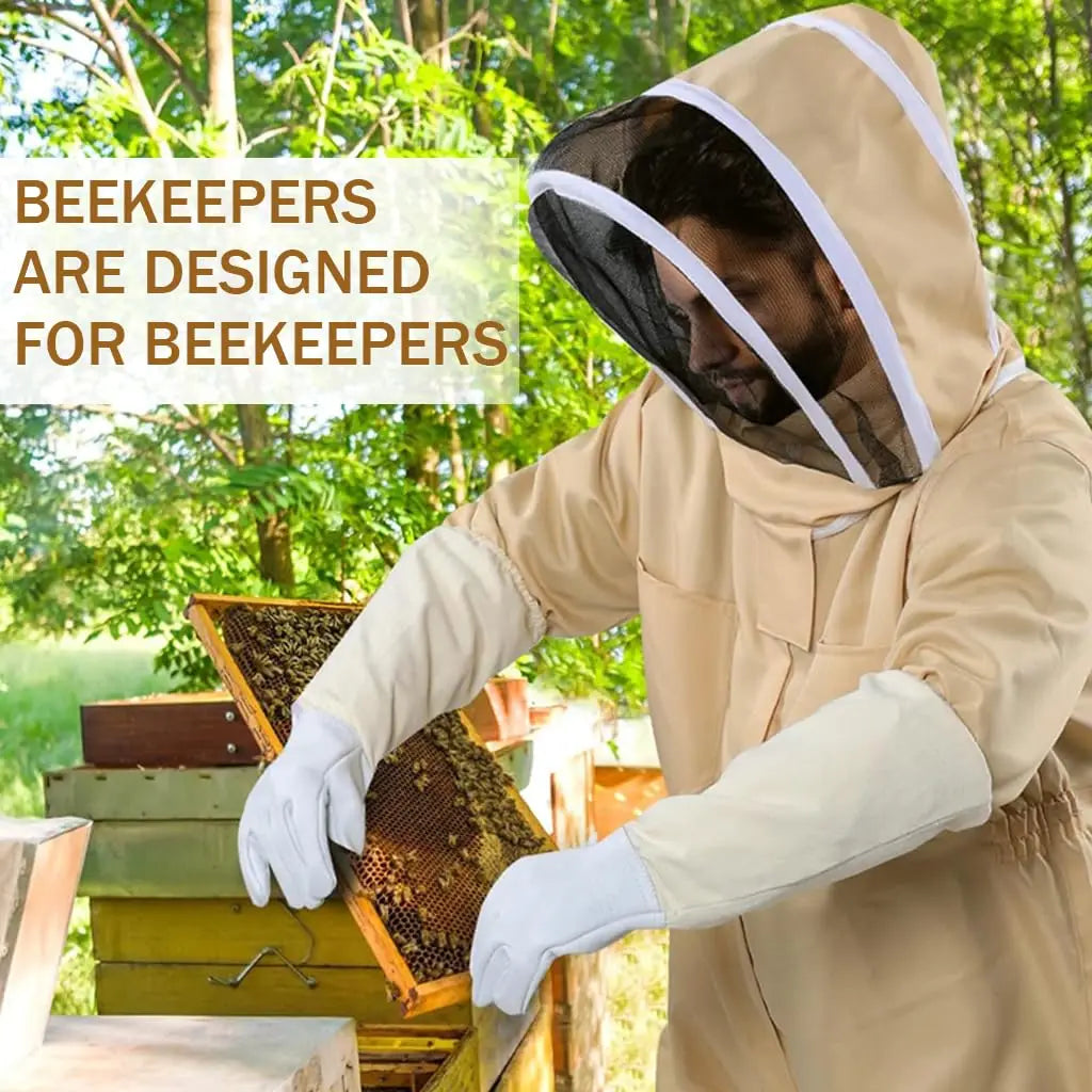 Professional Ventilated Beekeeping Suit — Full Body Protection with Gloves
