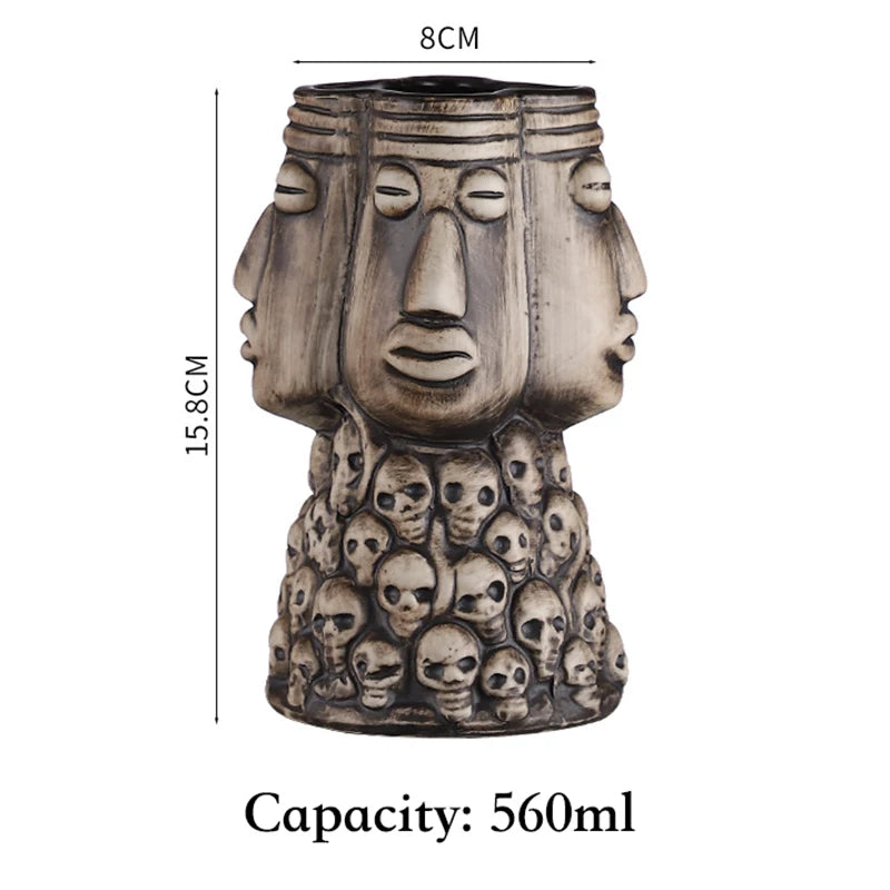 cocktailgeek Ceramic Tiki Mugs — Tropical Sculptural Drinkware for Home Bars