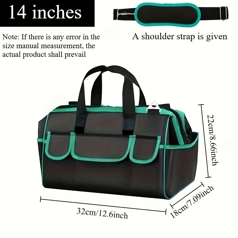Heavy Duty Tool Bag Organizer — Wide Mouth Storage for Electricians