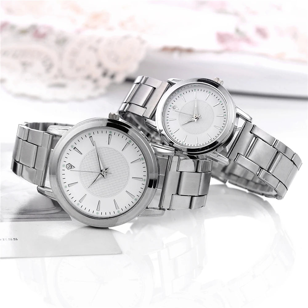 Couple's Quartz Watch Set — Elegant Business & Fashion Analog Timepieces