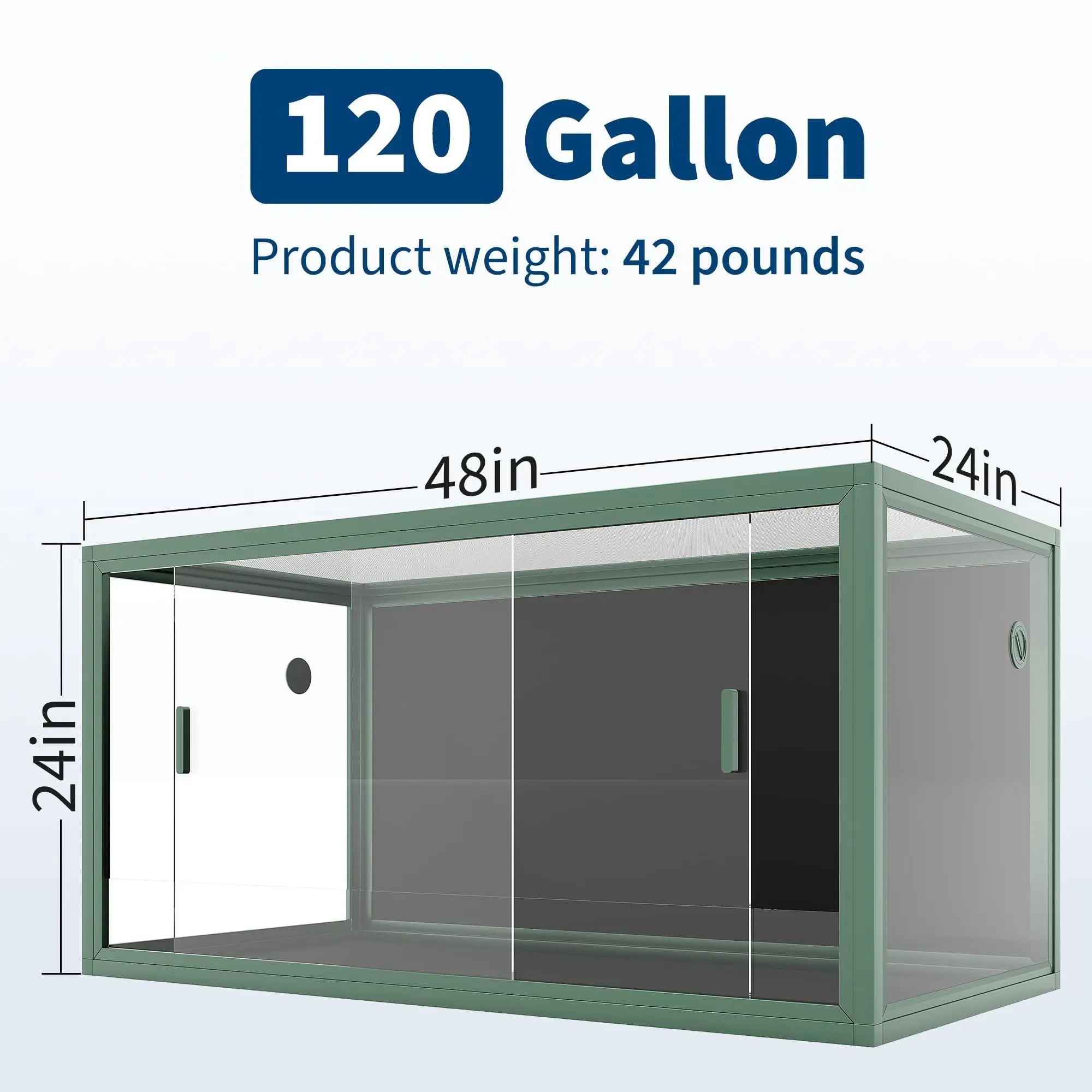 120 Gallon Reptile Terrarium Enclosure — Large Vivarium for Bearded Dragons & Snakes