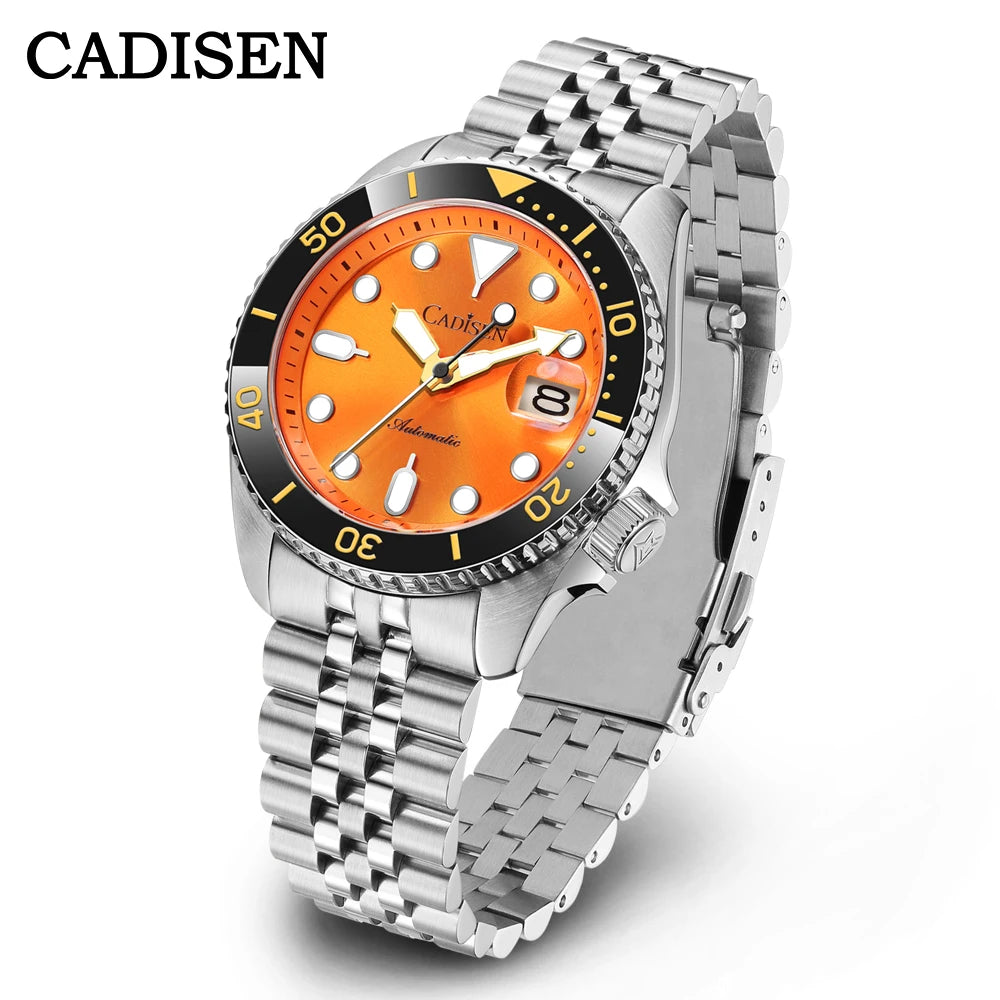 Cadisen 2026 Automatic Mechanical Watch — Luminous Diver with Ceramic Bezel