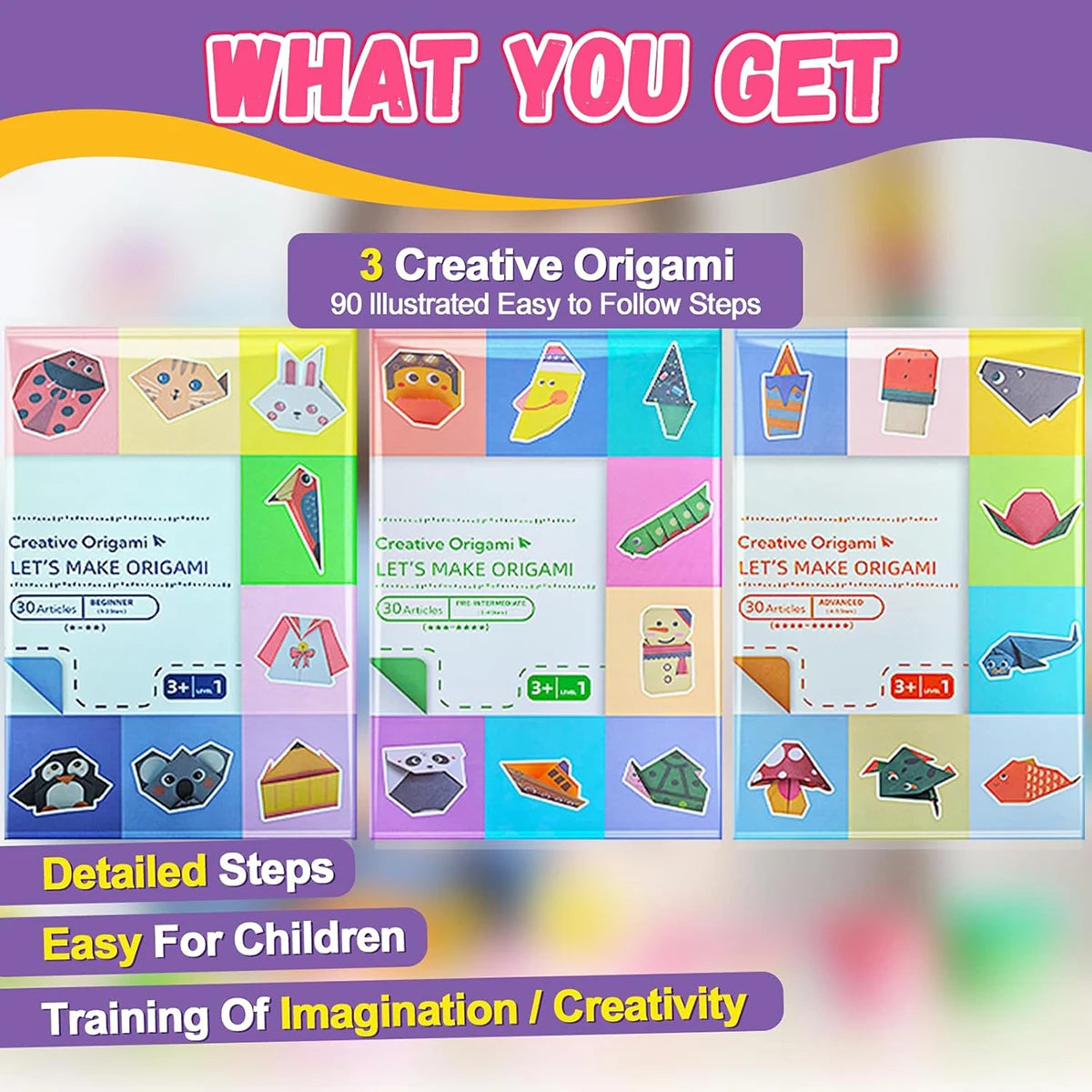 Origami Paper Craft Kit — DIY Art Project Supplies with Instruction Book