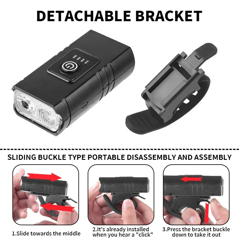 USB Rechargeable Bike Light Set — Waterproof LED Headlight and Taillight