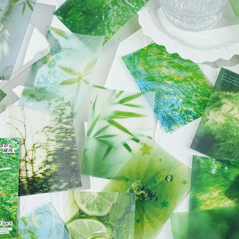 Natural Landscape Scrapbooking Paper — 15 Piece Vintage Collage Set