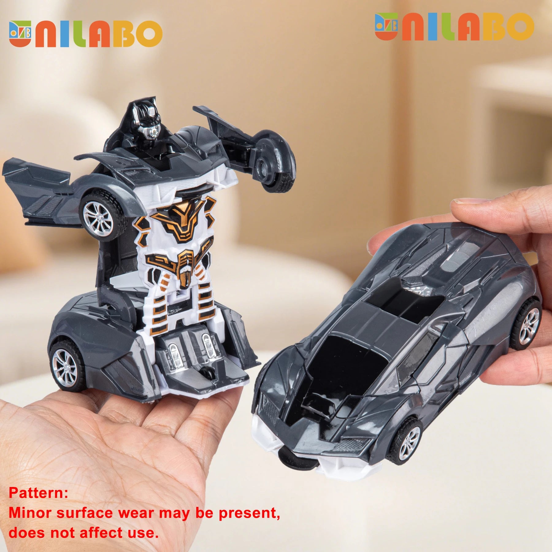 Transformable Robot Sports Car Toy — Diecast Model Vehicle for Kids