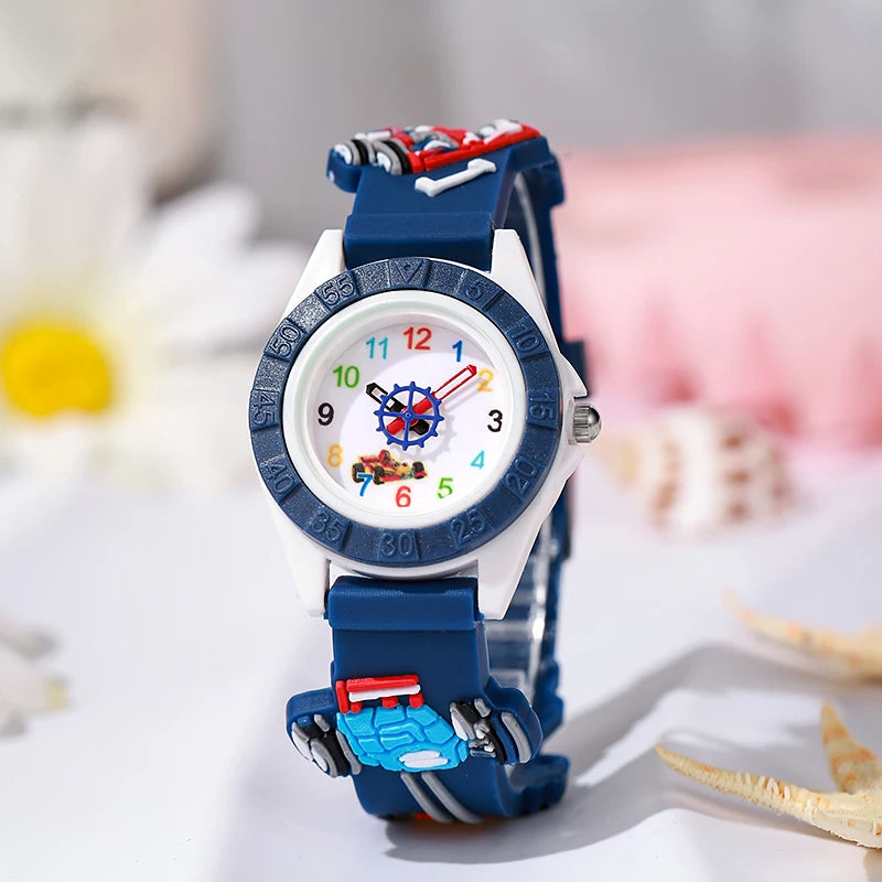 Children's Cartoon Robot Watch — Soft Silicone Sport Clock for Kids
