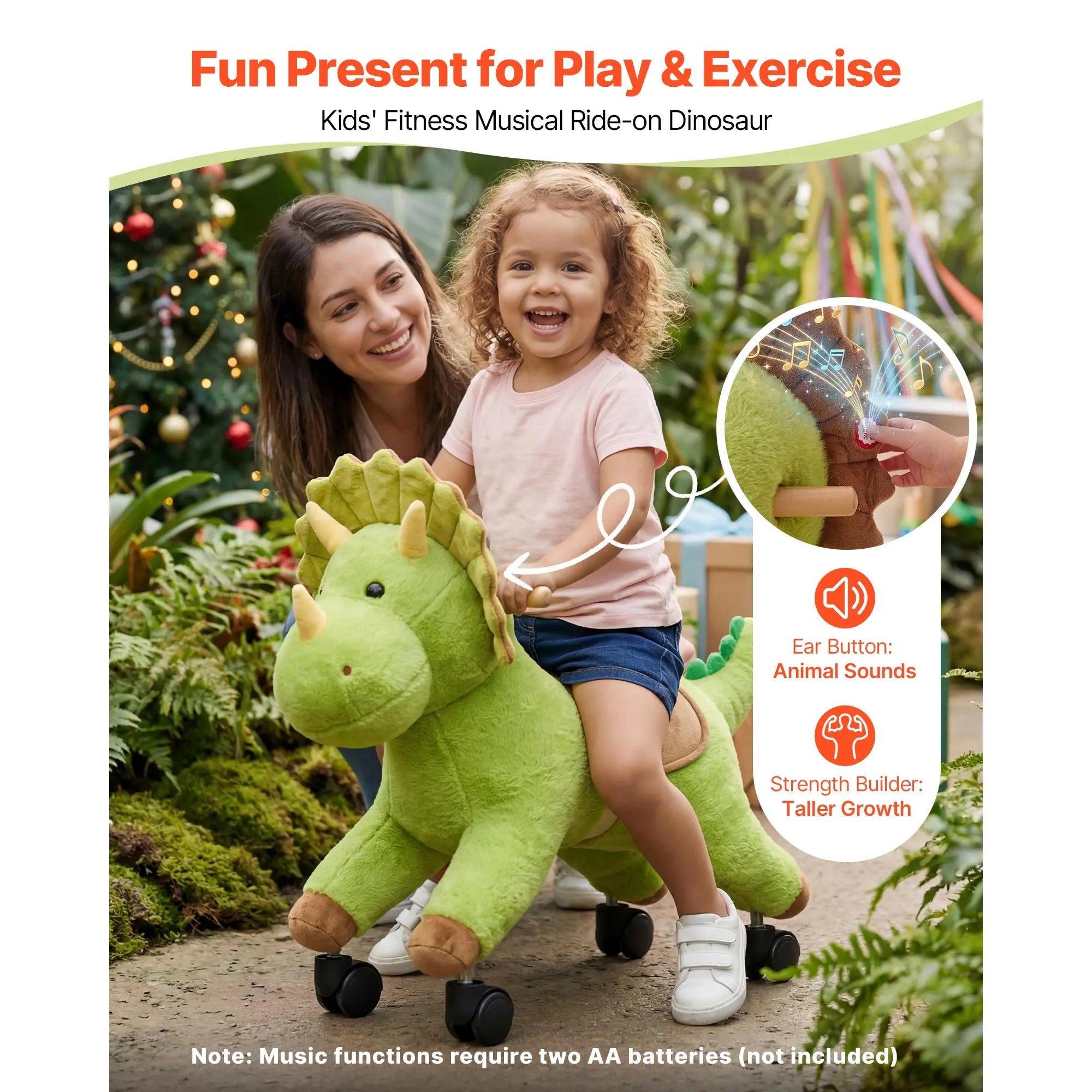SucceBuy Dinosaur Ride-On Toy — Interactive Sound & Smooth Steering