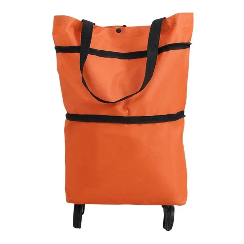 Foldable Wheeled Shopping Cart — Reusable Market Bag with Rolling Support