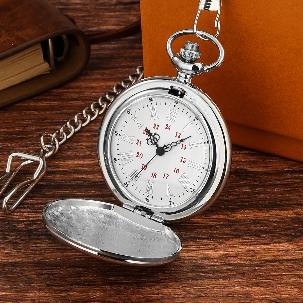 YISUYA Vintage Quartz Pocket Watch — Antique Style Necklace with Fob Chain