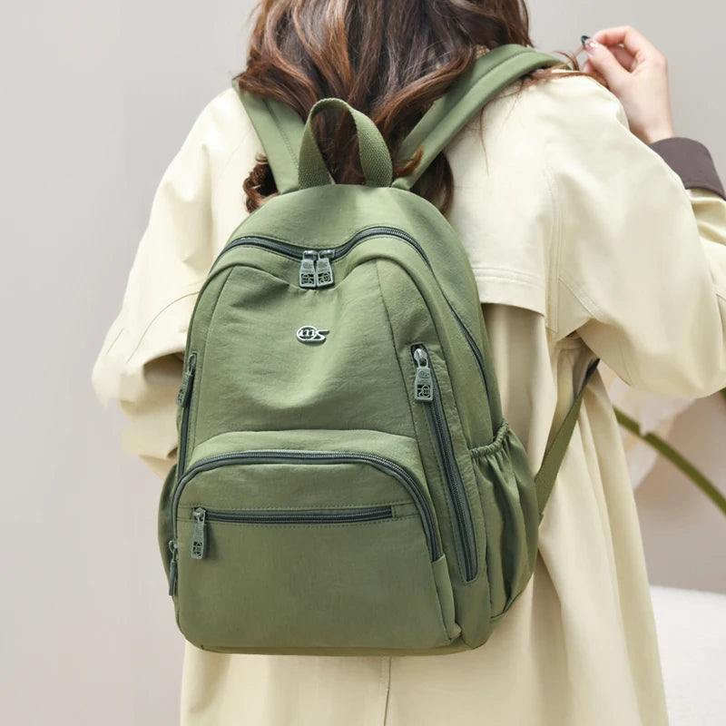unixinu Fashion Nylon Backpack — Lightweight Multi-Pocket Purse for Daily Commute