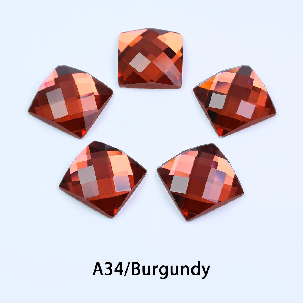 Square Glass Rhinestones — Flatback Crystal Gems for Nail Art & Crafts