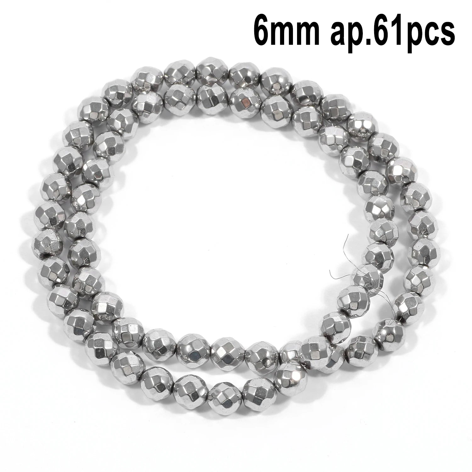 Rhodium Plated Hematite Beads — Geometric Jewelry Making Charms