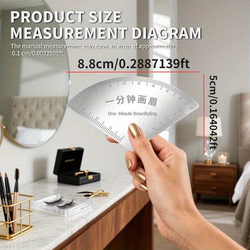 Stainless Steel Eyebrow Stencil — Fan Shaped Brow Shaping Tool