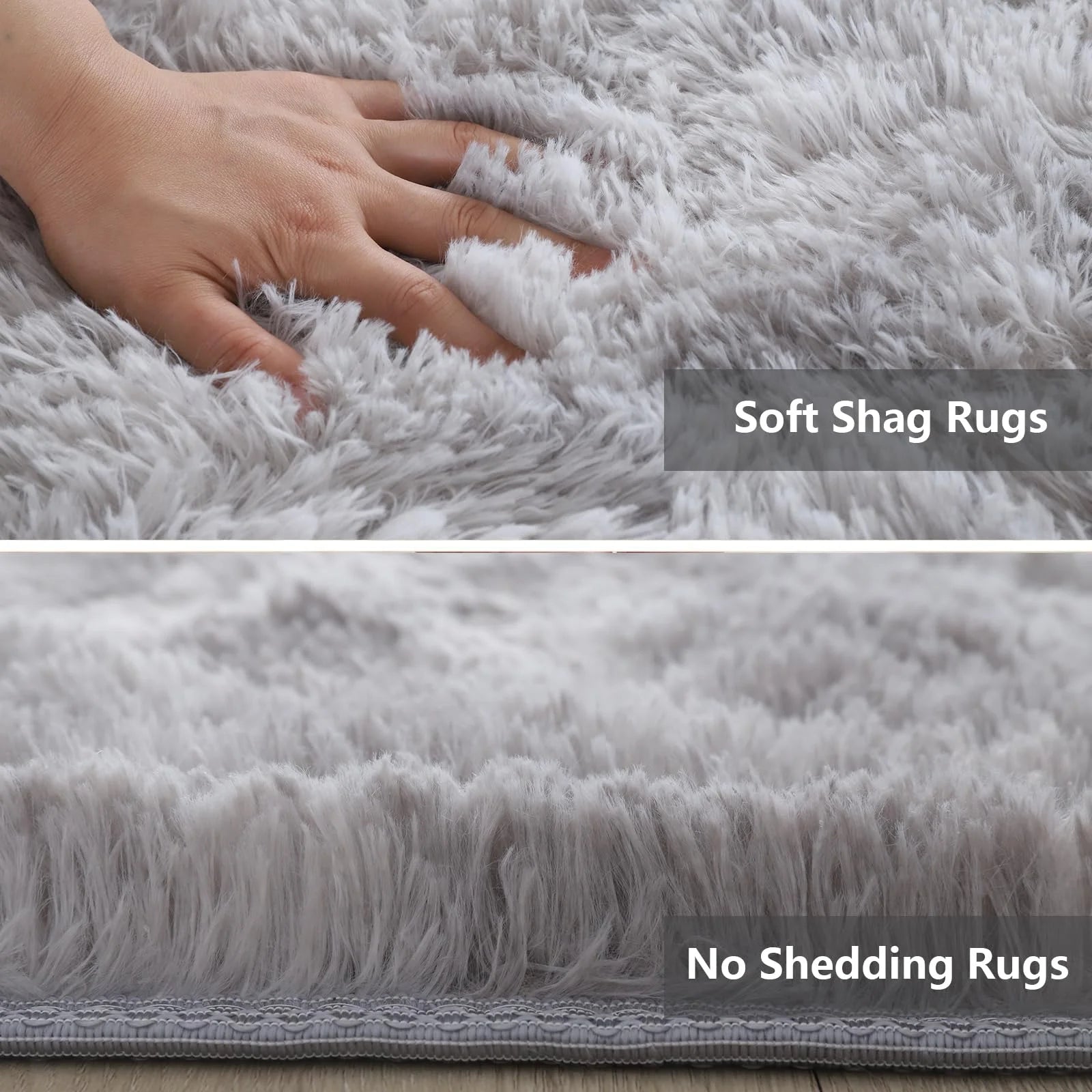 VIKAMA Ultra-Soft Puffy Rug — Plush Floor Mat for Bedroom & Nursery