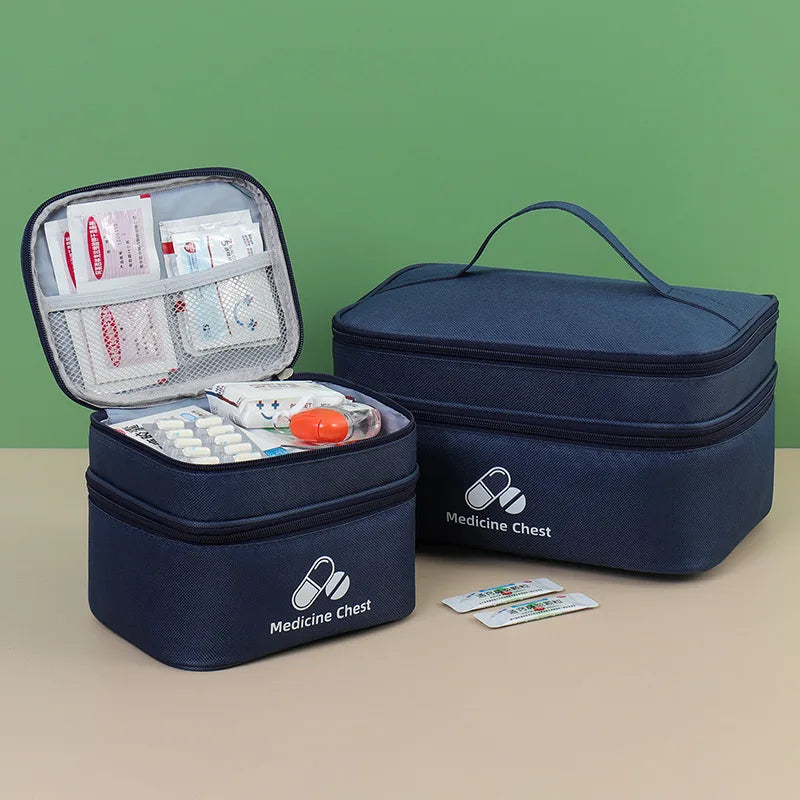 Portable Medicine Storage Bag — Multi-Layer Emergency First Aid Organizer