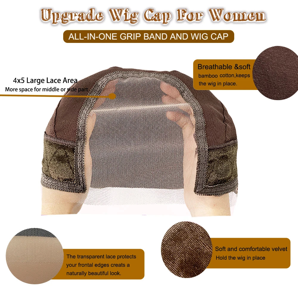 GzDrm Non-Slip Lace Wig Cap — Secure Grip Band for Natural Look