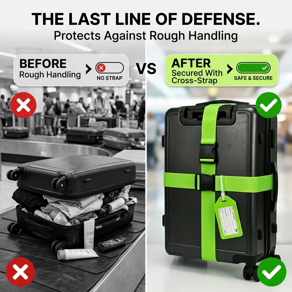 Luggage Security Set — Travel Strap and Identification Tag, 2-Piece Kit