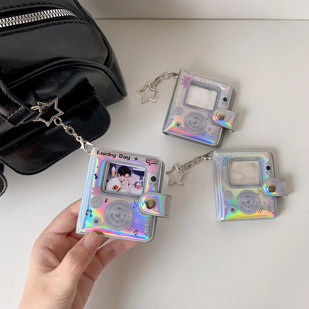 Mini Photocard Album — Cute Star Design Photo Storage Keychain