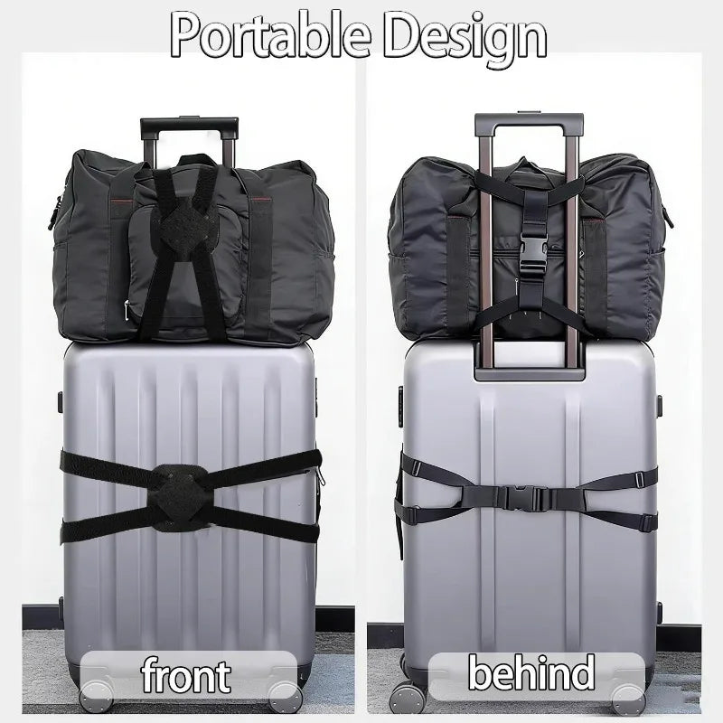 Adjustable Travel Luggage Strap — Heavy Duty Elastic Suitcase Belt