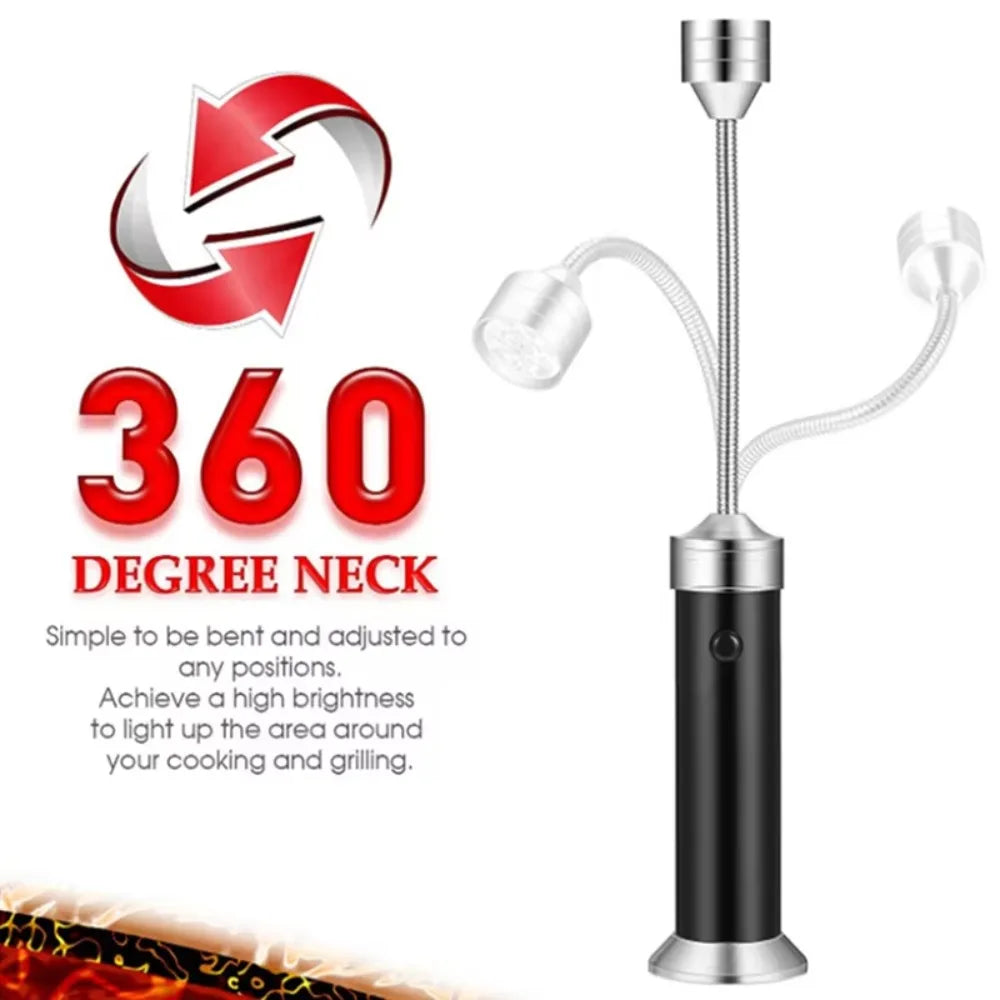 Magnetic LED BBQ Grill Light — Flexible 360 Degree Gooseneck Lamp